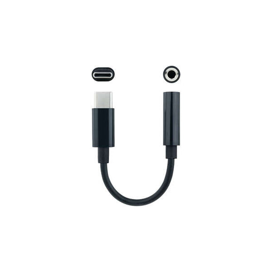 Nanocable - Cable Adaptador Audio USB-C/M a Jack 3.5/H  11 cm  Negro