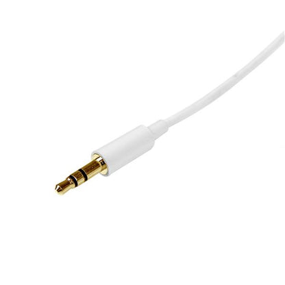 StarTech.com - Cable de 2 metros Delgado de Audio Estéreo Mini Jack de 3 5mm - Blanco - Macho a Macho