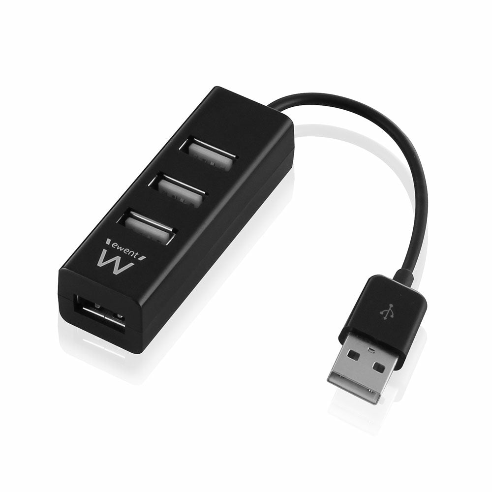 Ewent - EW1123 hub de interfaz USB 2.0 480 Mbit/s Negro