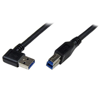 StarTech.com - Cable 1m USB 3.0 Super Speed USB B Macho a USB A Macho Acodado en Ángulo a la Derecha - Negro