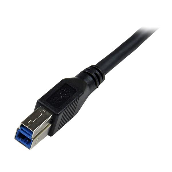 StarTech.com - Cable 1m USB 3.0 Super Speed USB B Macho a USB A Macho Acodado en Ángulo a la Derecha - Negro