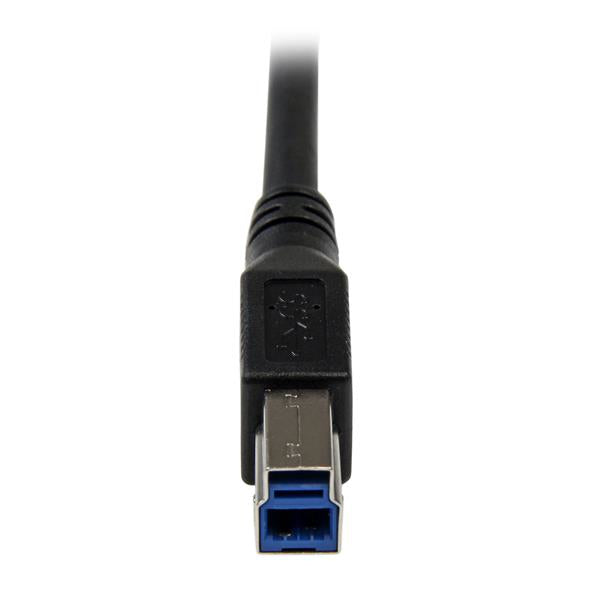 StarTech.com - Cable 1m USB 3.0 Super Speed USB B Macho a USB A Macho Acodado en Ángulo a la Derecha - Negro