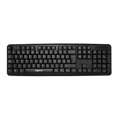 Approx - APPMX220 teclado Oficina USB QWERTY Español Negro