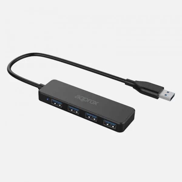 Approx - APPC49 hub de interfaz USB 3.2 Gen 2 (3.1 Gen 2) Type-A 5000 Mbit/s Negro