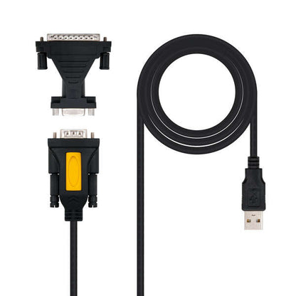 Nanocable - CONVERTIDOR USB A SERIE  TIPO A/M-RS232 DB9/M DB25/M  1 8 M