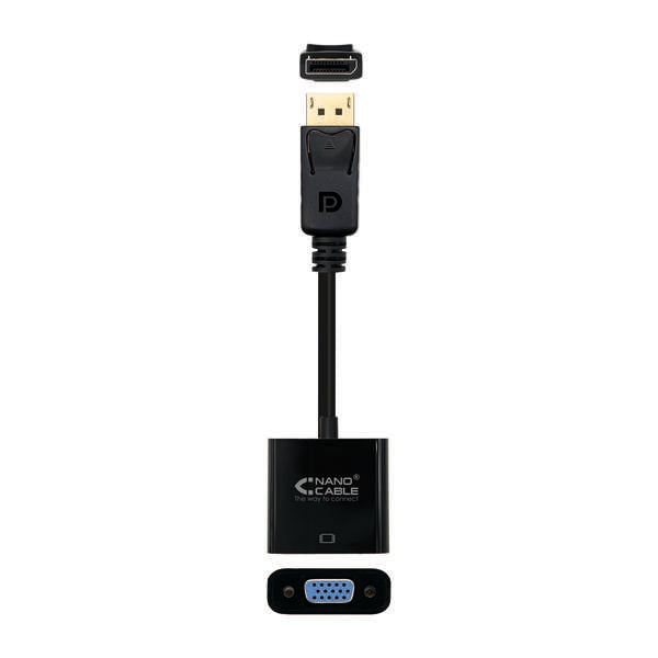 Nanocable Conversor Displayport a SVGA - Displayport /M-SVGA/H - 15 cm - Color Negro 1 pieza(s)