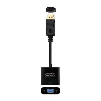 Nanocable Conversor Displayport a SVGA - Displayport /M-SVGA/H - 15 cm - Color Negro 1 pieza(s)