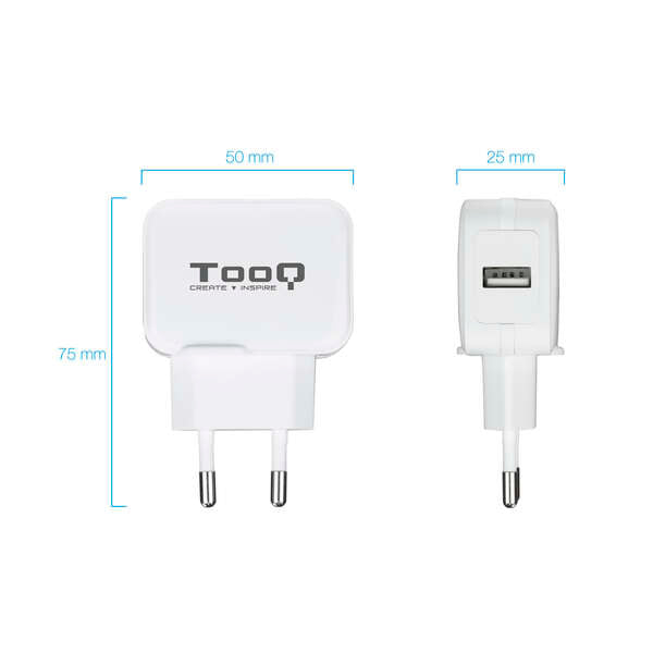 TooQ - TQWC-1S01WT cargador de dispositivo móvil Universal Blanco Corriente alterna Interior