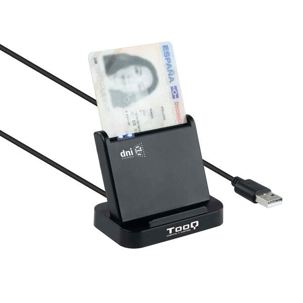 TooQ - Lector de Tarjetas Inteligentes DNIe VISION USB 2.0  Negro