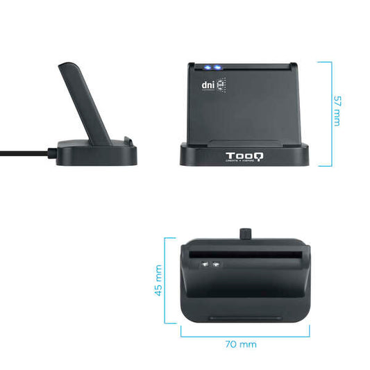 TooQ - Lector de Tarjetas Inteligentes DNIe VISION USB 2.0  Negro