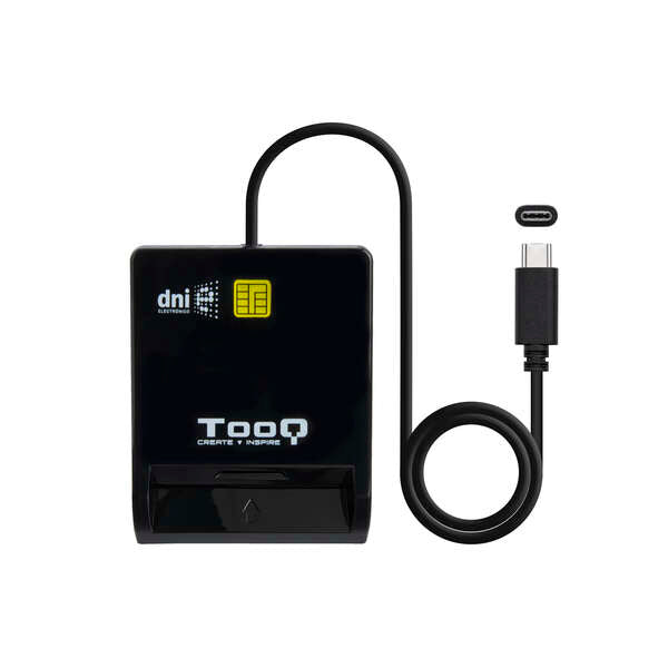 TooQ - Lector de Tarjetas Inteligentes DNIe SIM USB-C  Negro