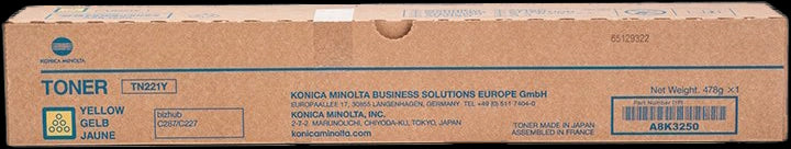 Konica Minolta TN221 Amarillo Cartucho de Toner Original - TN221Y/A8K3250 Tintasmurcia.com