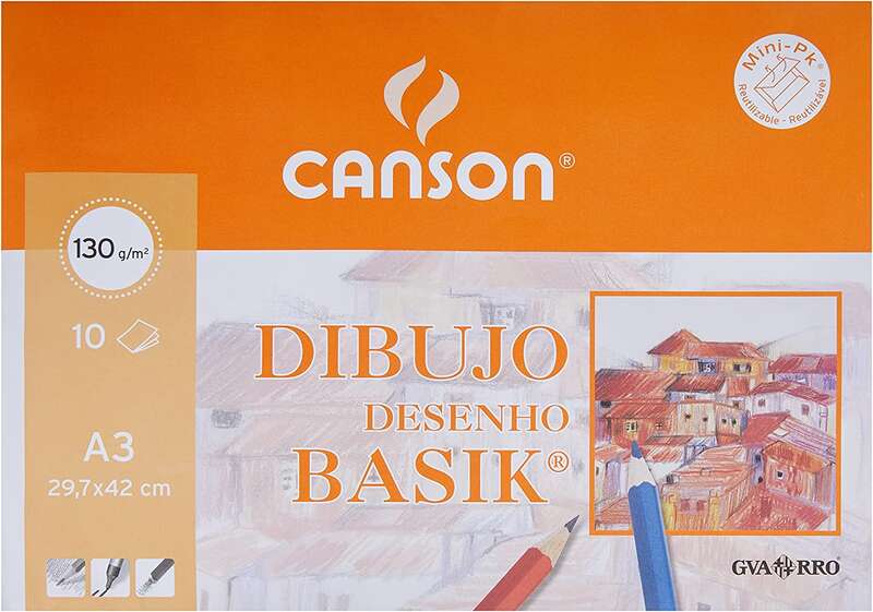 Canson - Dibujo Basik Arte de papel 10 hojas