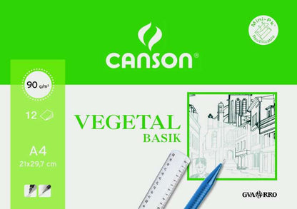 Canson - Vegetal Basik Arte de papel 12 hojas