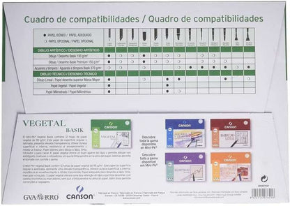 Canson - Vegetal Basik Arte de papel 12 hojas