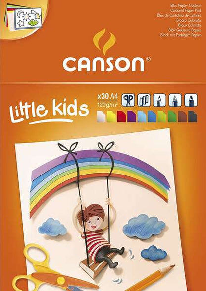 Canson Kids Cartulina Bloc Encolado de 30 Hojas A4 - 21x29.7 - 120g - Colores Surtidos 1 pieza(s)