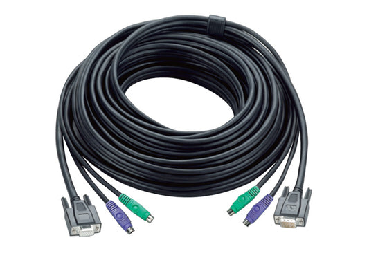 ATEN - 30ft PS/2 cable para video  teclado y ratón (kvm) Negro 10 m