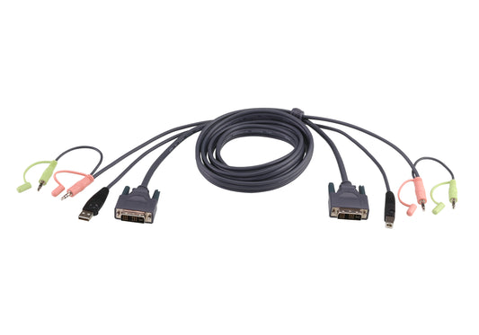 ATEN - Cable KVM DVI-D single link USB de 3 m