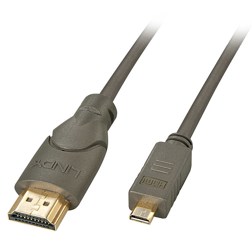 Lindy - 41353 cable HDMI 2 m HDMI tipo A (Estándar) HDMI tipo D (Micro) Negro  Oro