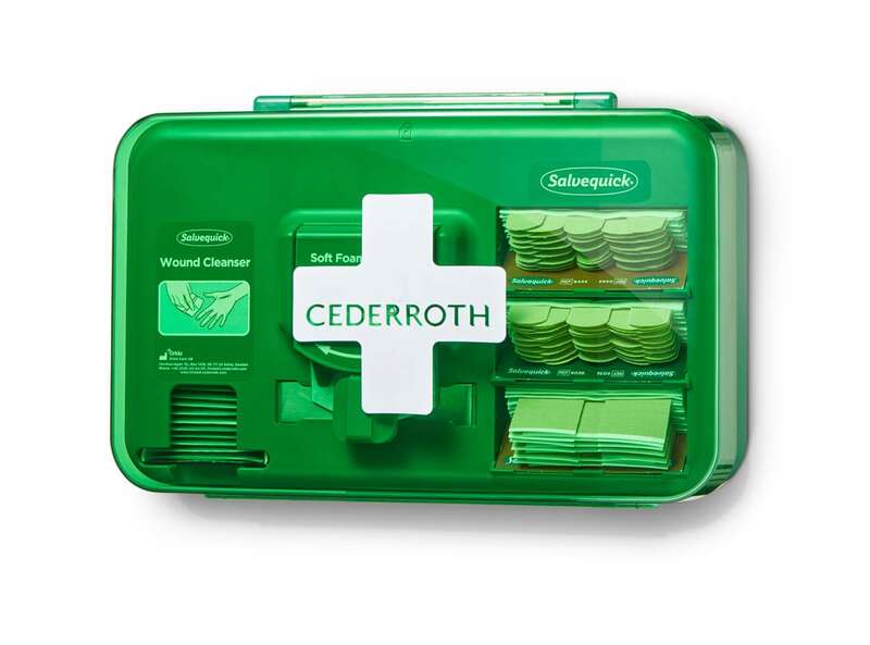 Cederroth Dispensador para el Cuidado de Heridas - Incluye diferentes Tamaños de Apositos Color Beige, Toallitas para Heridas y Venda Autoadherente 1 pieza(s)