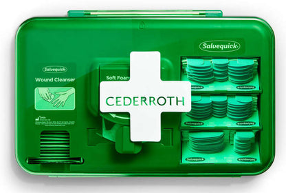 Cederroth Dispensador para el Cuidado de Heridas - Incluye diferentes Tamaños de Apositos Color Azul, Toallitas para Heridas y Venda Autoadherente 1 pieza(s)