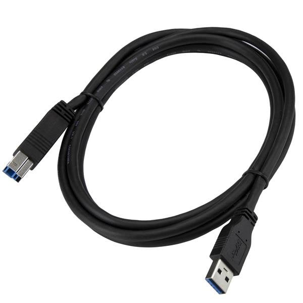 StarTech.com - Cable Certificado 2m USB 3.0 Super Speed USB B Macho a USB A Macho Adaptador para Impresora - Negro