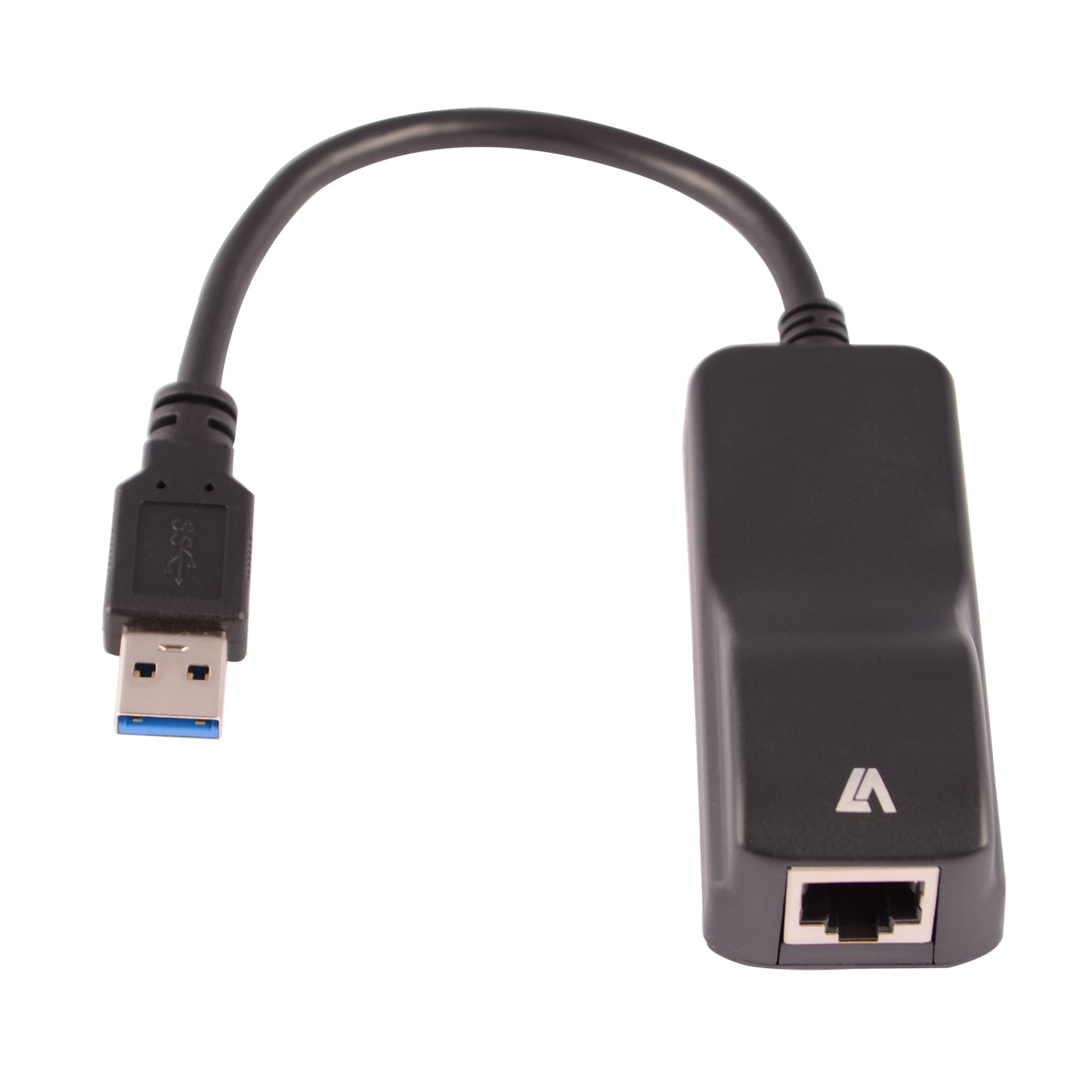 V7 - Adattatore Ethernet Gigabit nero da USB 3.0 A maschio a RJ45 femmina