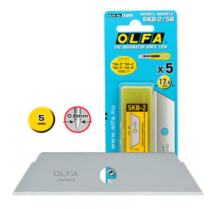 Olfa Pack de 5 Cuchillas de Respuesto para Cutters Olfa SK-2 - Acero Inoxidable 1 pieza(s)