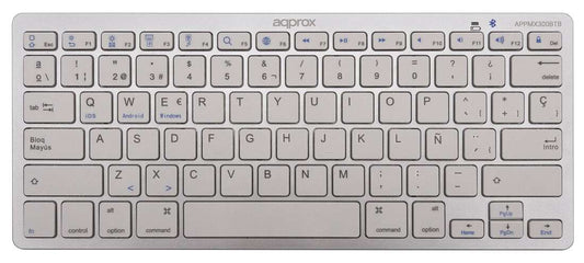 Approx - APPMX300BTS teclado Oficina Bluetooth QWERTY Español Plata