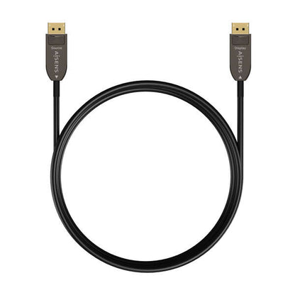 AISENS - Cable DISPLAYPORT AOC V1.4 8K@60Hz 4K@120Hz 4:4:4 32.4Gbps  DP/M-DP/M  Negro  10M