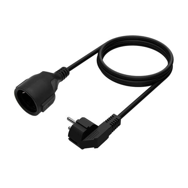 AISENS - Cable Alargador de Alimentacion Schuko  CEE7/M-CEE7/H  Negro  2.0M