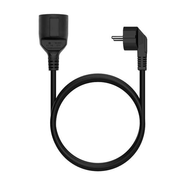 AISENS - Cable Alargador de Alimentacion Schuko  CEE7/M-CEE7/H  Negro  2.0M