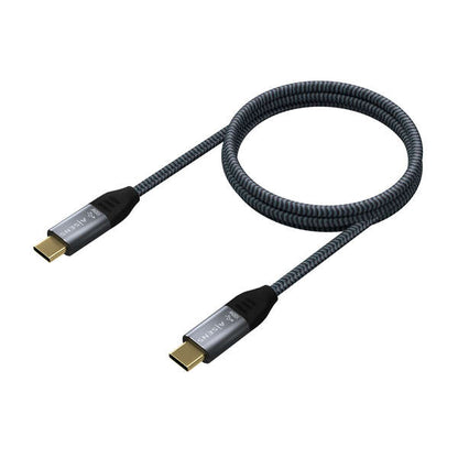 AISENS - Cable USB 2.0 Aluminio 5A 100W E-Mark  USB-C/M-USB-C/M  Gris  2.0M