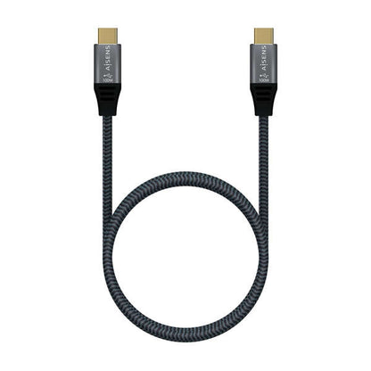 AISENS - Cable USB 2.0 Aluminio 5A 100W E-Mark  USB-C/M-USB-C/M  Gris  2.0M