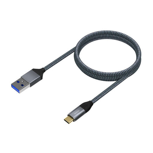 AISENS - Cable USB 3.1 Gen2 Aluminio 10Gbps 3A  Tipo USB-C/M-A/M  Gris  2.0M