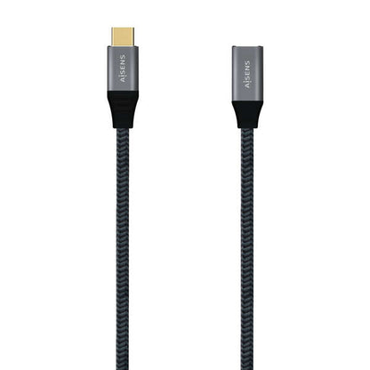 AISENS - Cable USB 3.2 Gen2X2 Aluminio 20Gbps 5A 100W  Tipo USB-C/M-USB-C/H  Gris  1.0M