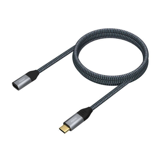 AISENS - Cable USB 3.2 Gen2X2 Aluminio 20Gbps 5A 100W  Tipo USB-C/M-USB-C/H  Gris  1.0M