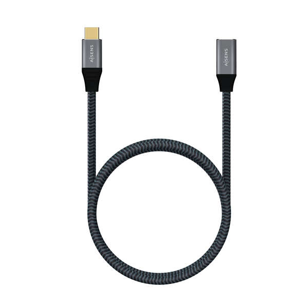 AISENS - Cable USB 3.2 Gen2X2 Aluminio 20Gbps 5A 100W  Tipo USB-C/M-USB-C/H  Gris  1.0M