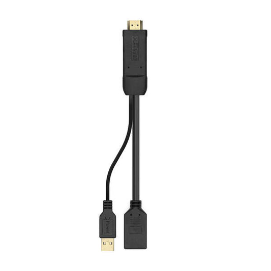 AISENS - Conversor Activo HDMI 2.0 + USB Alim. a DISPLAYPORT V1.2  HDMI/M-USB/M-DP/H  Negro  10CM