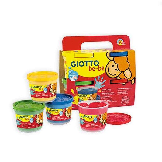 Giotto Bebe Pack de 4 Botes de Pintura para Dedos - 150ml - Facil Aplicacion - Colores Surtidos 1 pieza(s)