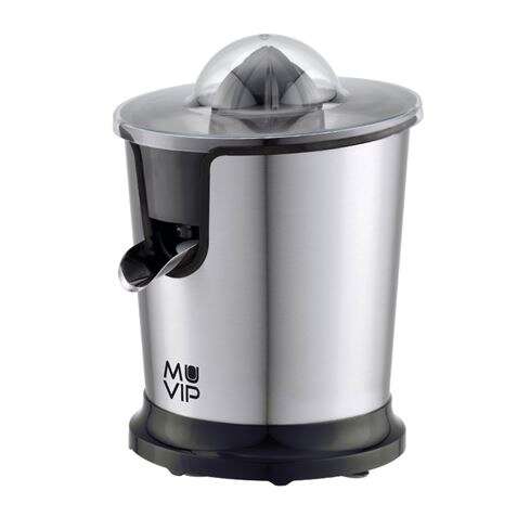 Muvip Exprimidor Electrico Inox 300W - Cuerpo y Filtro de Acero Inoxidable - Sistema Antigoteo - 2 Tamaños de Conos 1 pieza(s)