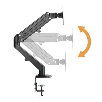 Cromad Soporte de Mesa con Piston de Gas para Monitor de 17"-27" - Ajustable en Altura, Giratorio e Inclinable - Gestion de Cables - Peso Max 6.5kg - VESA Max 100x100mm 1 pieza(s)