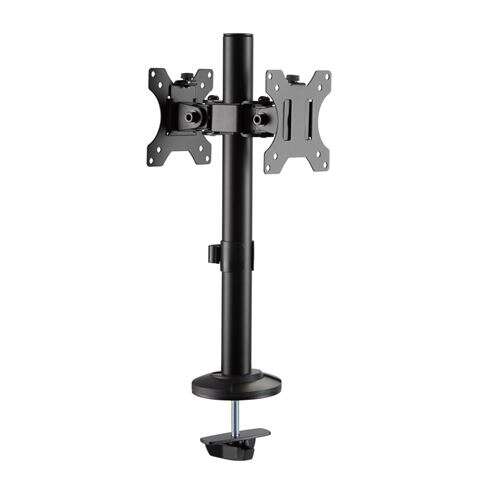 Cromad Soporte de Mesa para 2 Monitores de 17"-32" - Ajustable en Altura, Giratorio e Inclinable - Gestion de Cables - Peso Max 8kg - VESA Max 100x100mm 1 pieza(s)