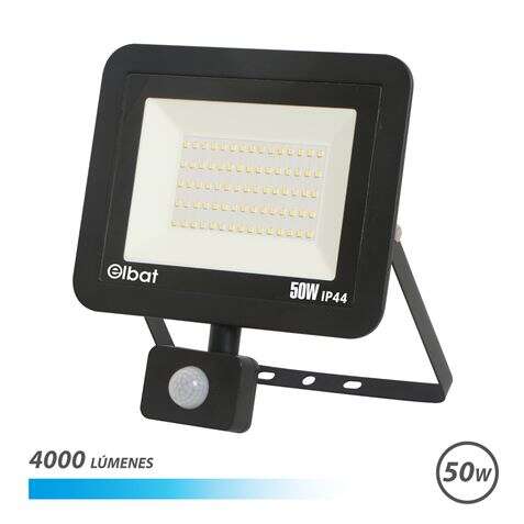 Elbat Serie Slim Foco Led 50W con Sensor de Movimiento 4000lm - 6500K Luz Fria - IP44 1 pieza(s)