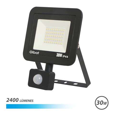 Elbat Serie Slim Foco Led 30W con Sensor de Movimiento 2400lm - 6500K Luz Fria - IP44 1 pieza(s)