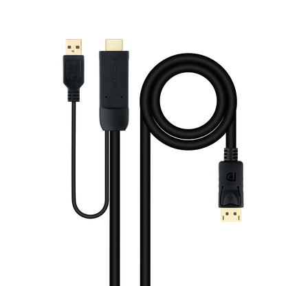 Nanocable - Cable Conversor HDMI 2.0 a DisplayPort V1.2  1.8 m  Negro