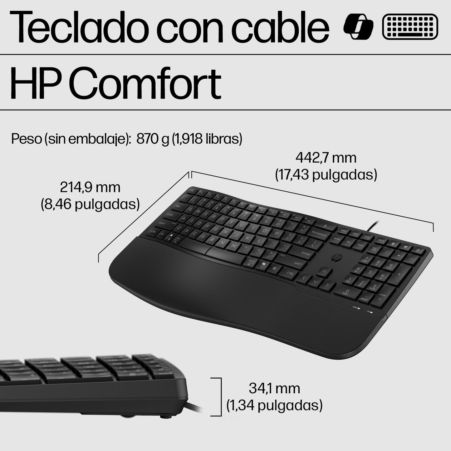 HP - 485 Comfort Wired Keyboard