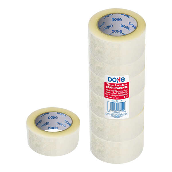 Dohe Pack de 6 Precintos de Polipropileno - Medidas 48mm x 66m - Transparente 1 pieza(s)