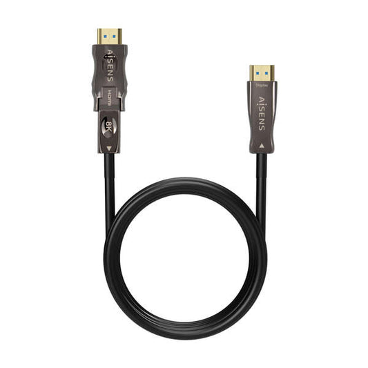 AISENS - Cable Hdmi V2.1 AOC Desmontable Ultra Alta Velocidad / Hec 8K@60Hz 4K@120Hz 4:4:4 48Gbps  A/M-D/A/M  Negro  15M