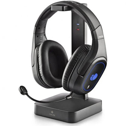 NGS GHX-600 Auriculares Gaming Inalambricos 7.1 - Microfono Extraible - Iluminacion LED - Orejeras Giratorias 90º - Autonomia hasta 21h - Base de Carga Incluida - Diadema Ajustable - Controles en Auricular 1 pieza(s)